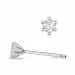 2 x 0,10 ct kampanje - diamant solitaireørepynt i 14 karat hvitt gull med diamant