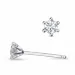 2 x 0,11 ct kampanje - diamant solitaireørepynt i 14 karat hvitt gull med diamant