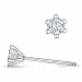 2 x 0,15 ct kampanje - diamant solitaireørepynt i 14 karat hvitt gull med diamant