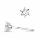 2 x 0,10 ct kampanje - diamant solitaireørepynt i 14 karat hvitt gull med diamant