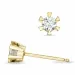 2 x 0,16 ct kampanje - diamant solitaireørepynt i 14 karat gull med diamant