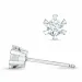 2 x 0,16 ct kampanje - diamant solitaireørepynt i 14 karat hvitt gull med diamant