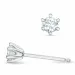 2 x 0,16 ct kampanje - diamant solitaireørepynt i 14 karat hvitt gull med diamant