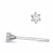 2 x 0,05 ct diamant solitaireørepynt i 14 karat hvitt gull med diamant