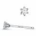 2 x 0,07 ct kampanje - diamant solitaireørepynt i 14 karat hvitt gull med diamant