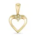 hjerte diamantanheng i 14 karat gull 0,01 ct