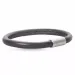 Tøft brun lær armbånd i stål  x 6 mm