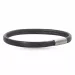 Flat brun lær armbånd i stål x 6 mm