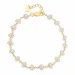 perle armbånd i forgylt sølv 17 plus 3 cm x 4-5 mm