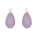 lavendelfarget ametyst anheng til øredobber i sølv