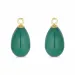 grønn onyks anheng til øredobber i forgylt sølv