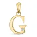 bokstav g diamant anheng i 9 karat gull 0,01 ct