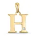 bokstav h diamant anheng i 9 karat gull 0,01 ct