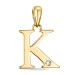 bokstav k diamant anheng i 9 karat gull 0,01 ct