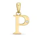 bokstav p diamant anheng i 9 karat gull 0,01 ct