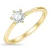 0,50 ct lab grown diamant solitairering i 9 karat gull 0,50 ct