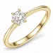 0,50 ct lab grown diamant solitairering i 9 karat gull 0,50 ct