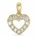 hjerte lab grown diamant anheng i 9 karat gull 0,21 ct