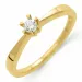 0,10 ct lab grown diamant solitairering i 9 karat gull 0,10 ct