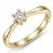 0,20 ct lab grown diamant solitairering i 9 karat gull 0,20 ct