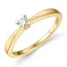 0,10 ct lab grown diamant solitairering i 9 karat gull 0,10 ct