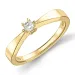 0,10 ct lab grown diamant solitairering i 9 karat gull 0,10 ct
