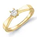 0,20 ct lab grown diamant ring i 9 karat gull 0,20 ct