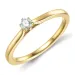 0,10 ct lab grown diamant solitairering i 9 karat gull 0,10 ct