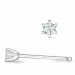 2 x 0,03 ct lab grown diamant solitaireørepynt i 9 karat hvitt gull med lab grown diamant 