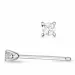 2 x 0,03 ct lab grown diamant solitaireørepynt i 9 karat hvitt gull med lab grown diamant 