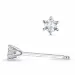 2 x 0,06 ct lab grown diamant solitaireørepynt i 9 karat hvitt gull med lab grown diamant 