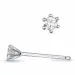 2 x 0,07 ct lab grown diamant solitaireørepynt i 9 karat hvitt gull med lab grown diamant 