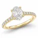 oval lab grown diamant ring i 14 karat gull 1,0 ct 0,26 ct
