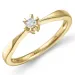 0,05 ct lab grown diamant solitairering i 14 karat gull 0,05 ct