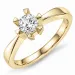 1,00 ct lab grown diamant solitairering i 14 karat gull 1,0 ct