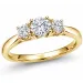 lab grown diamant ring i 14 karat gull 0,30 ct 0,20 ct