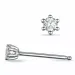2 x 0,10 ct lab grown diamant solitaireørepynt i 14 karat hvitt gull med lab grown diamant 