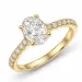 oval lab grown diamant ring i 14 karat gull 1,0 ct 0,26 ct