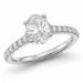 oval lab grown diamant ring i 14 karat hvitt gull 1,0 ct 0,26 ct