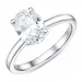 oval lab grown diamant solitairering i 14 karat hvitt gull 1,0 ct