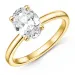 oval lab grown diamant solitairering i 14 karat gull 2,0 ct