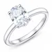 oval lab grown diamant solitairering i 14 karat hvitt gull 2,0 ct