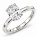 oval lab grown diamant solitairering i 14 karat hvitt gull 2,0 ct