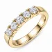 lab grown diamant alliansering i 14 karat gull 5 x 0,20 ct