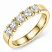 lab grown diamant alliansering i 14 karat gull 5 x 0,10 ct