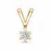 0,10 ct lab grown diamant anheng i 14 karat gull 0,10 ct