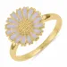 12 mm margeritt lilla ring i forgylt sølv - Marie