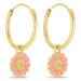18 mm margeritt rosa creol i forgylt sølv - Marie