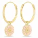 18 mm margeritt rosa creol i forgylt sølv - Marie