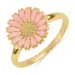 12 mm margeritt rosa ring i forgylt sølv - Marie